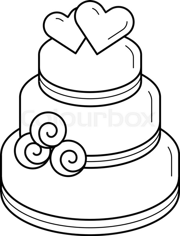 610x800 Wedding Cake Vector Line Icon Isolated Stock Vector Colourbox