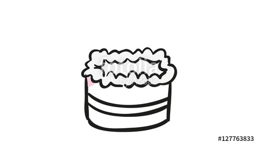 500x281 Ice Cream Cake Food Line Drawing Animation Transparent Background