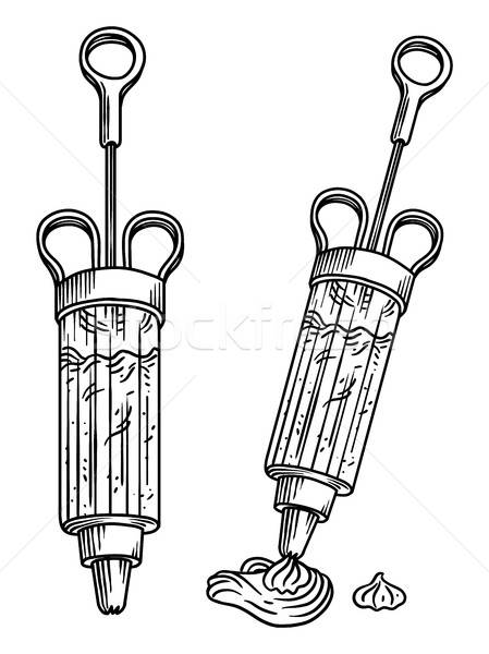 449x600 Cake Decorating Kit Illustration, Drawing, Engraving, Line Art