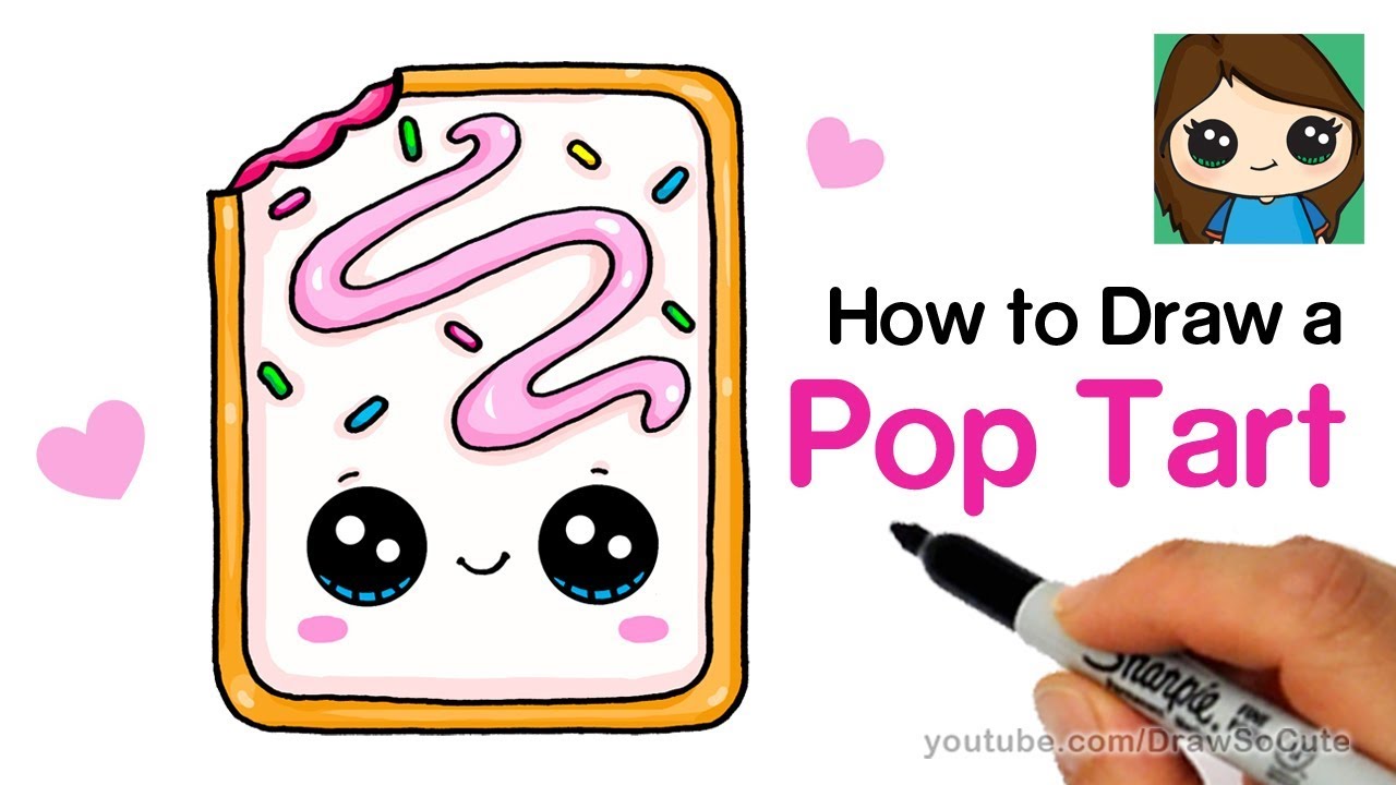 1280x720 how to draw a cute pop tart easy