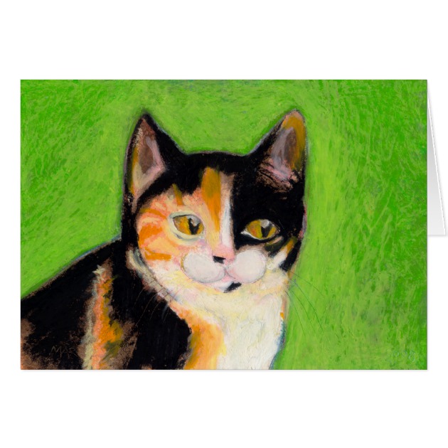 630x630 Calico Cat Kitten Art Fun Cute Original Drawing