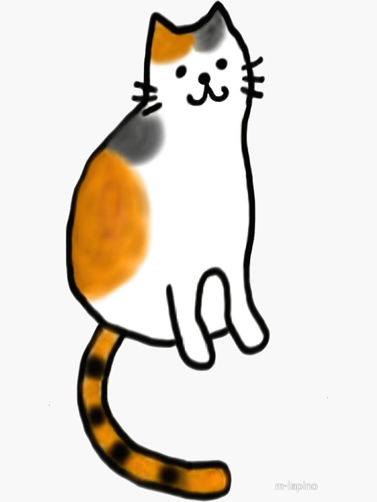 750x1000 Smiling Calico Cat Sticker