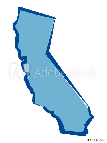 375x500 Drawing Map Of California