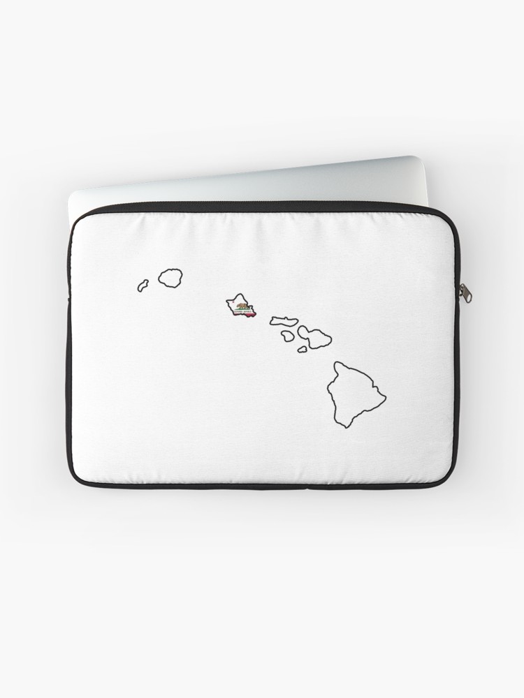750x1000 California Flag Oahu Hawaii Outline Laptop Sleeve