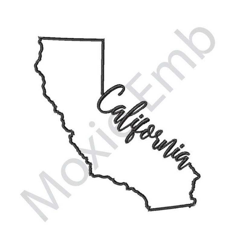 794x794 California Machine Embroidery Design State Embroidery Etsy