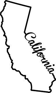 194x320 California State Decal Sticker Inches