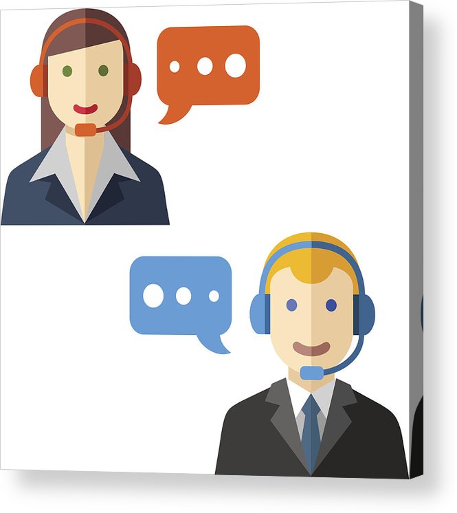 665x746 male and female call center avatars acrylic print