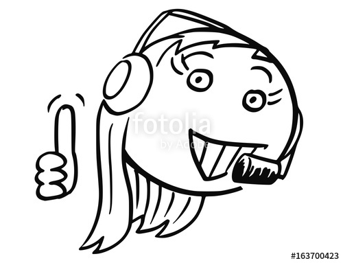 500x383 Vector Stick Man Cartoon Of Female Customer Support Service