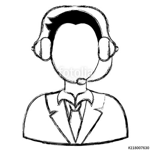 500x500 Call Center Agent With Headset Stock Image And Royalty Free