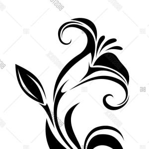 300x300 Stock Illustration Vector Seamless Pattern Outline Canna Lily