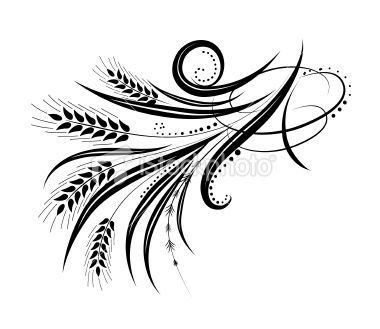 380x329 calligraphic wheat flourishes vector illustration cakes piping