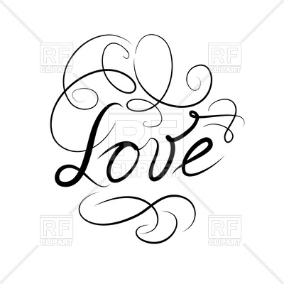 400x400 Calligraphic Love Lettering Vector Image Of Fonts Type