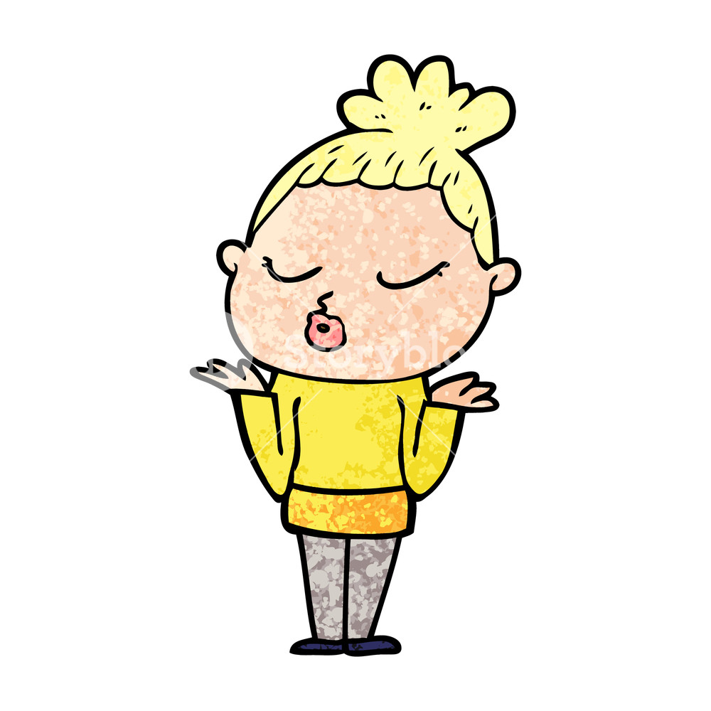 1000x1000 Cartoon Calm Woman Royalty Free Stock Image