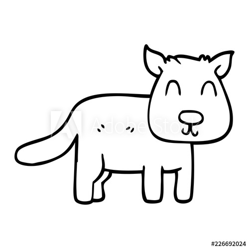 500x500 Line Drawing Cartoon Calm Dog