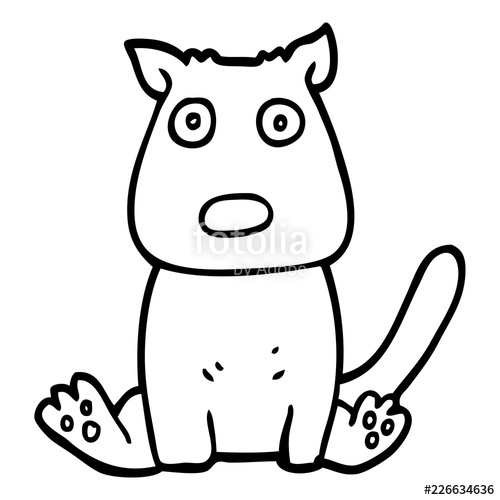 500x500 Line Drawing Cartoon Calm Dog Stock Image And Royalty Free Vector