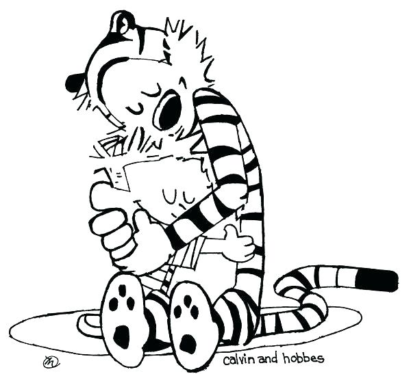 600x547 And Coloring Pages Drawing At Calvin Hobbes Sheets