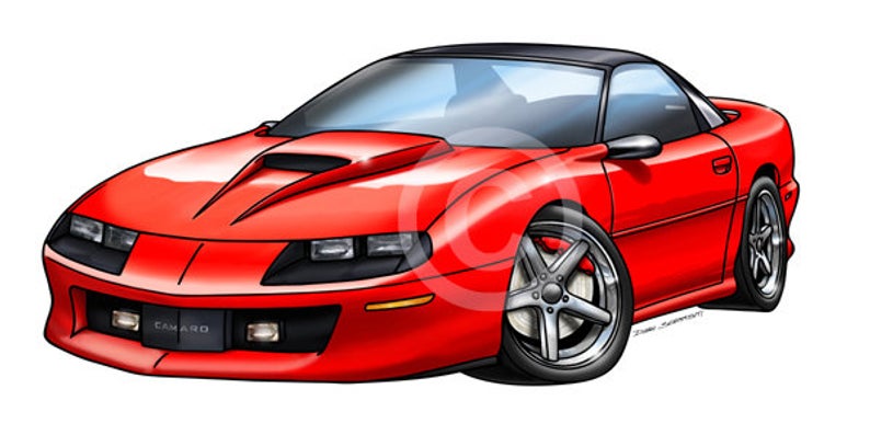 794x397 Camaro Ss Replica Cartoon T Shirt Automotive Car Art Etsy