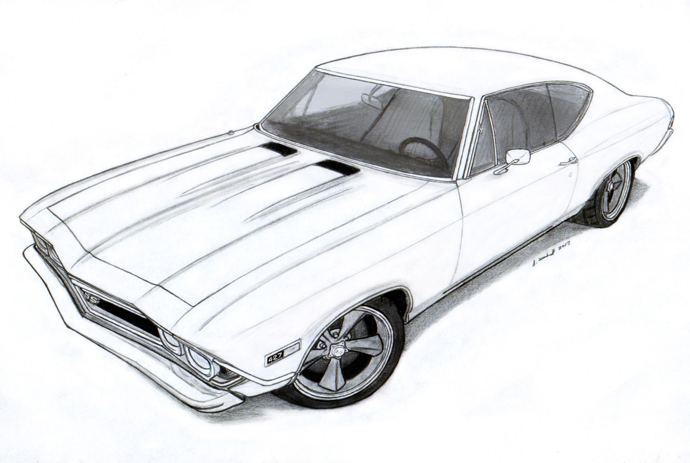 2313x1554 Chevrolet Chevelle Ss Pro Touring Drawing