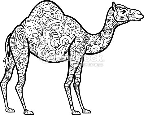 465x371 vector tribal decorative camel patterned design drawing
