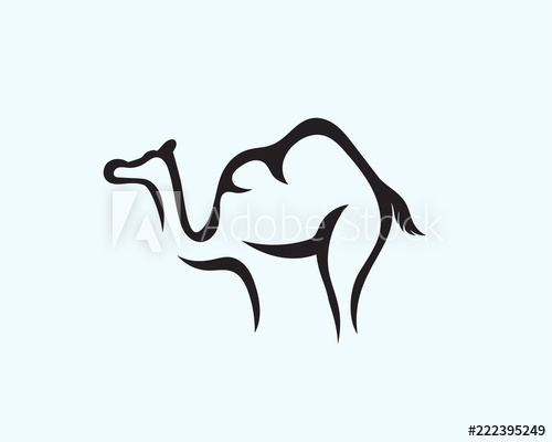 500x400 Simple Camel Drawing Art Logo