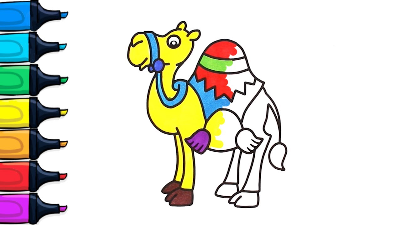 1280x720 How To Draw And Color Camel Color And Draw For Children Coloring
