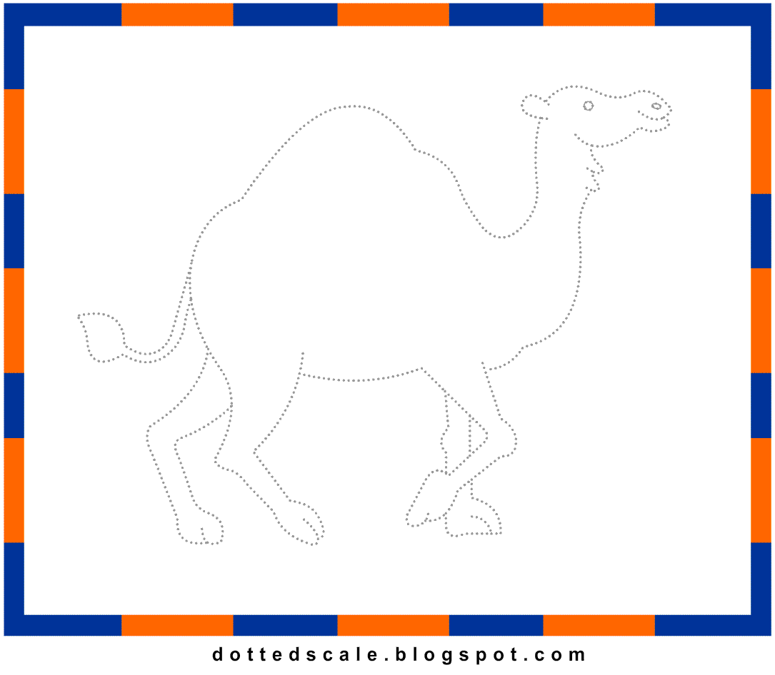 1085x946 Printable Dotted Drawing Pictures Camel Dotted For Kids