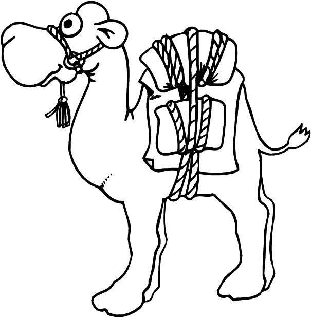 605x619 Funny Cartoon Camel Coloring Pages For Kids