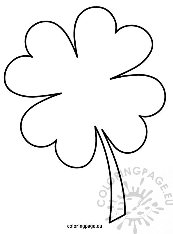 595x804 Four Leaf Clover Outline Leaf Clover Coloring