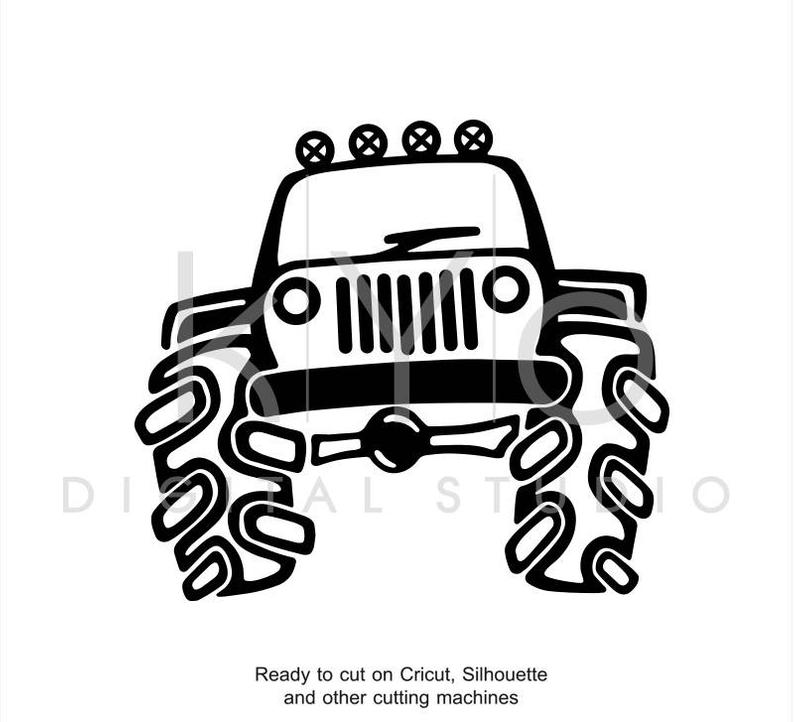 794x722 Jeep Off Road Big Truck Hand Draw Dxf Png Etsy