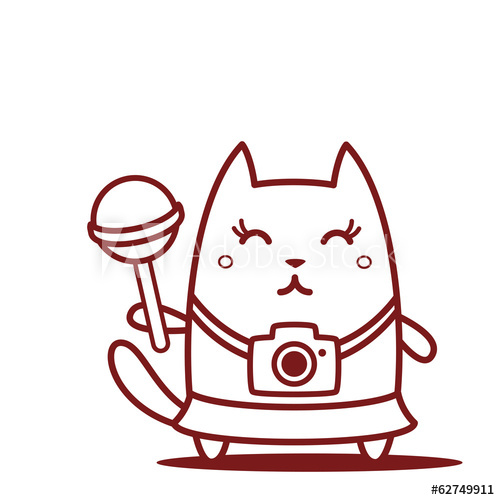 500x500 Character Photographer With A Camera Line Art