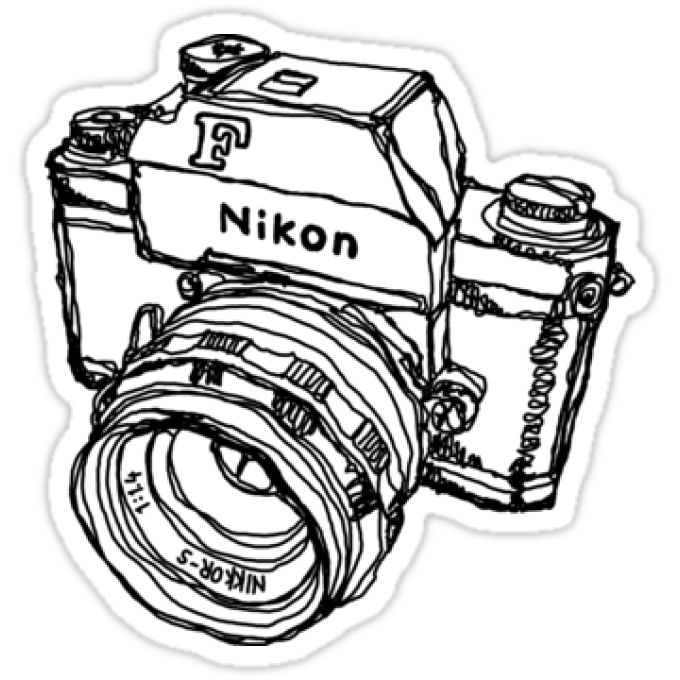 680x680 Vintage Camera Line Drawing