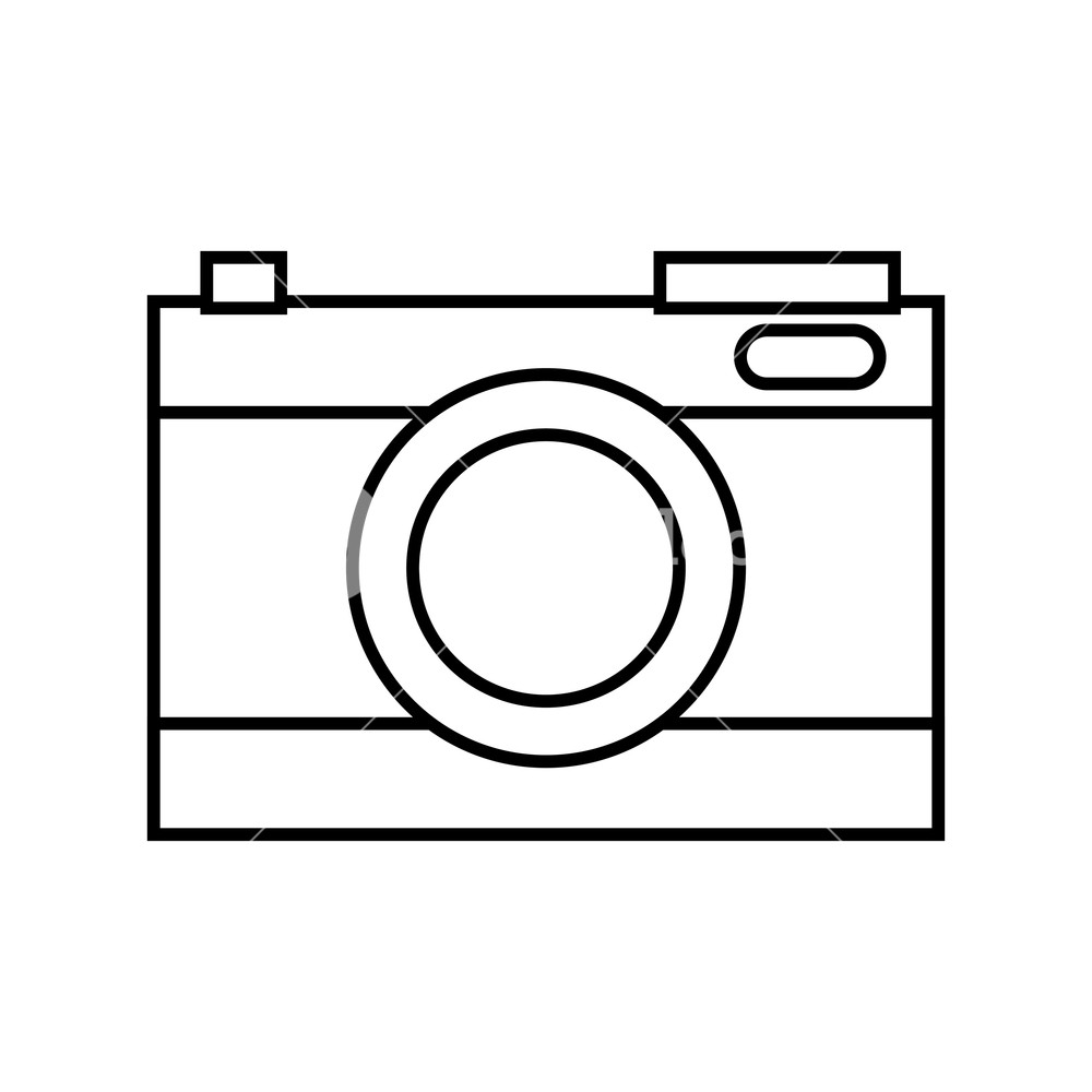 1000x1000 Line Digital Camera Technology To Focus Equipment Vector