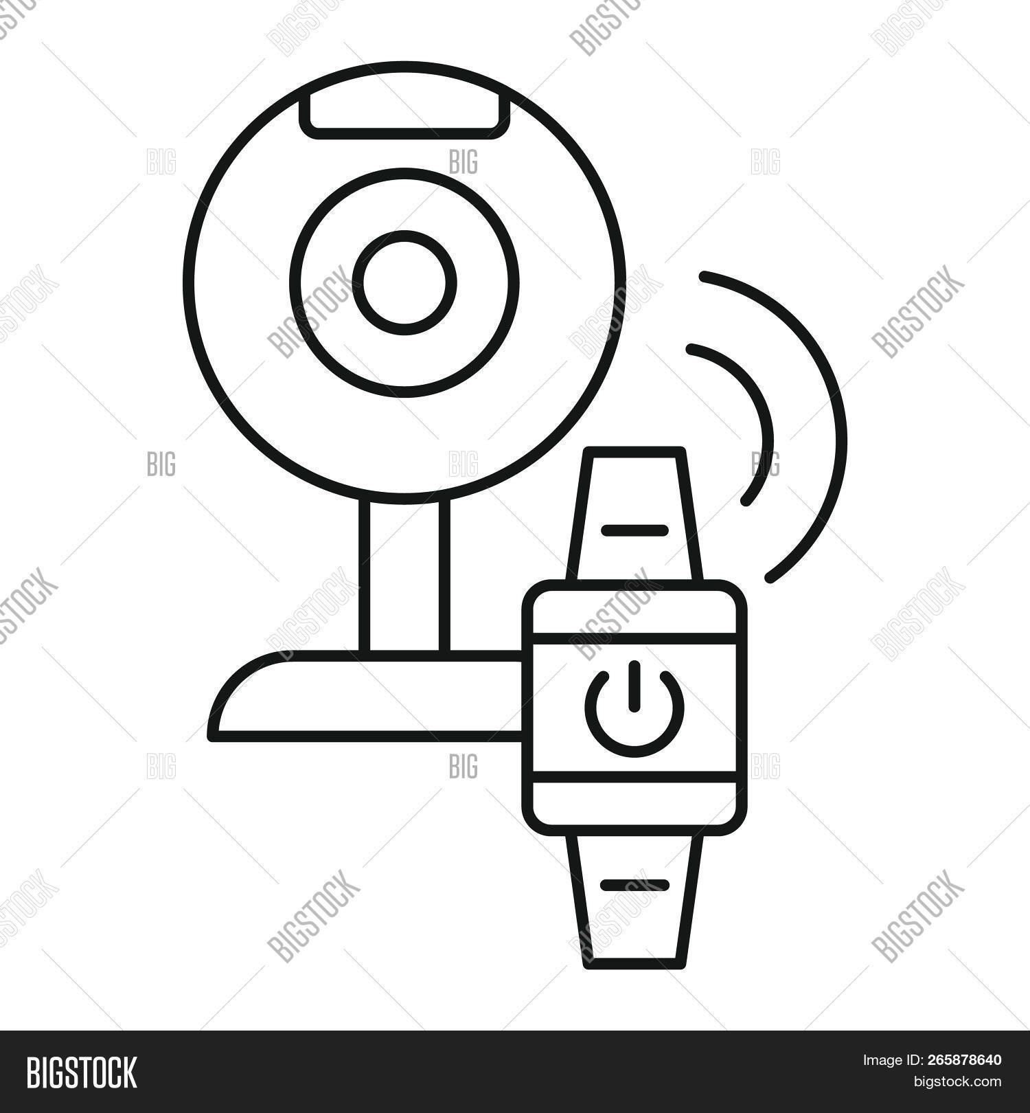1500x1620 smart web camera icon outline illustration of smart web image