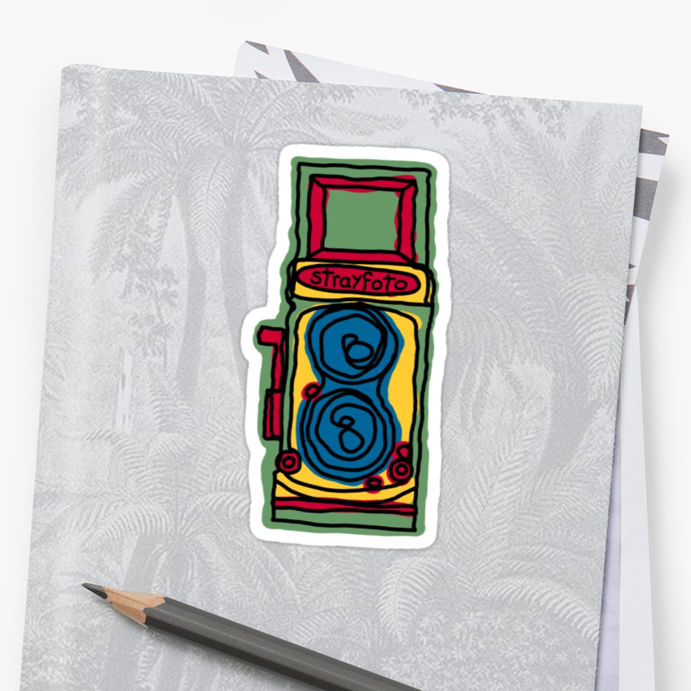 1000x1000 Bold And Colorful Camera Design Stickers