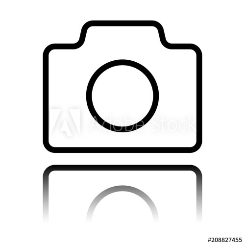 500x500 Photo Camera, Linear Symbol With Thin Outline, Simple Icon Black