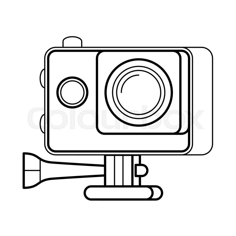 800x800 Action Camera Line Art, Simple Gadget Stock Vector Colourbox