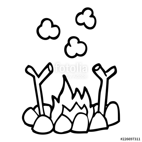 500x500 Line Drawing Cartoon Camp Fire Stock Image And Royalty Free