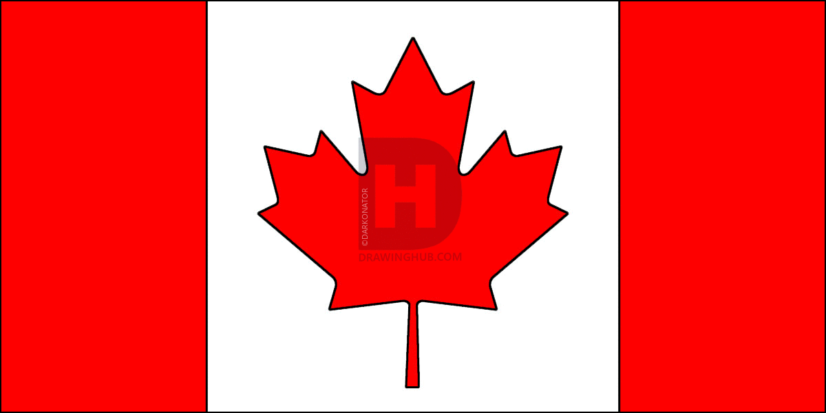 1200x600 How To Draw The Canadian Flag, Step