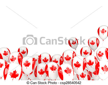 450x357 Flying Balloons With Flag Of Canada Isolated On White Drawing