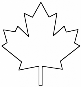 280x300 Happy Canadian Maple Leaf Outline Drawing On Red Stock Vector