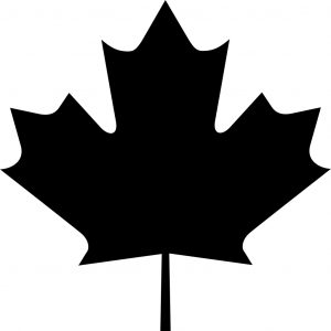 300x300 Happy Canadian Maple Leaf Outline Drawing On Red Stock Vector