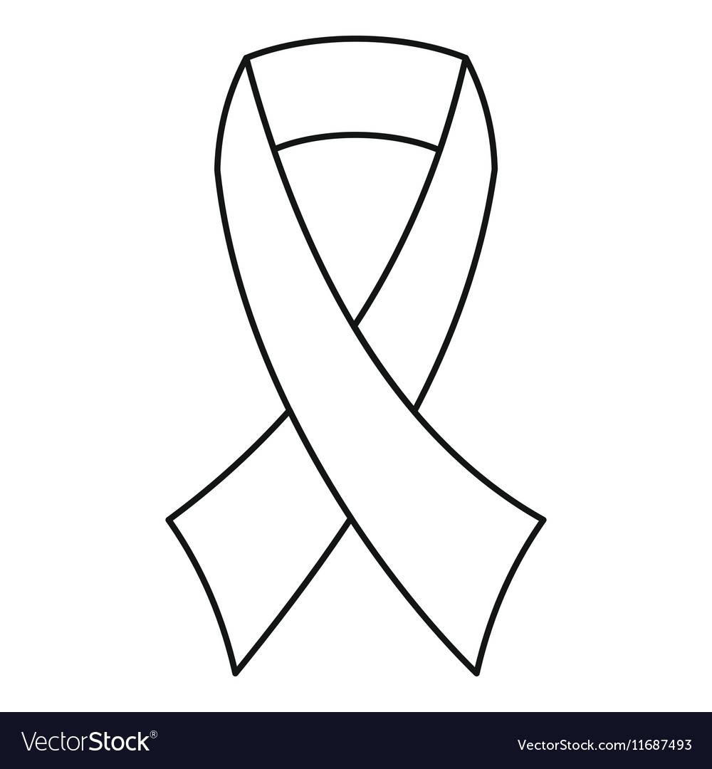 1000x1080 Breast Cancer Awareness Ribbon Icon Outline Style Vector