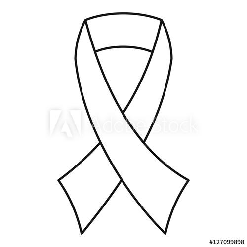 500x500 Breast Cancer Awareness Ribbon Icon Outline Illustration