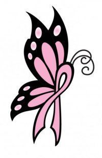 200x310 Butterfly Cancer Ribbon Drawing Cancer Ribbon Butterfly Tattoos