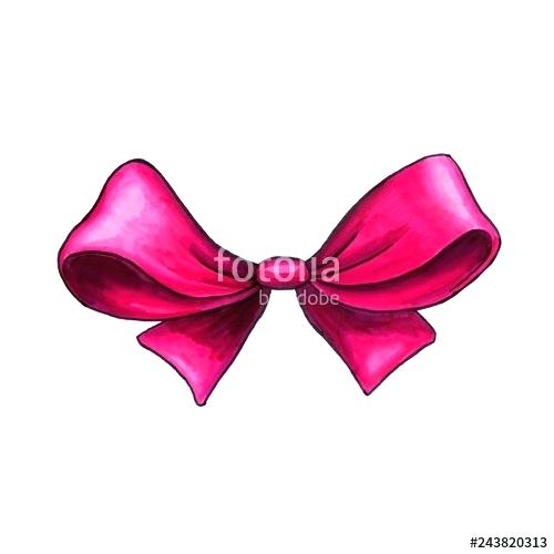 500x500 pink ribbon gift knot raster illustration realistic purple bow