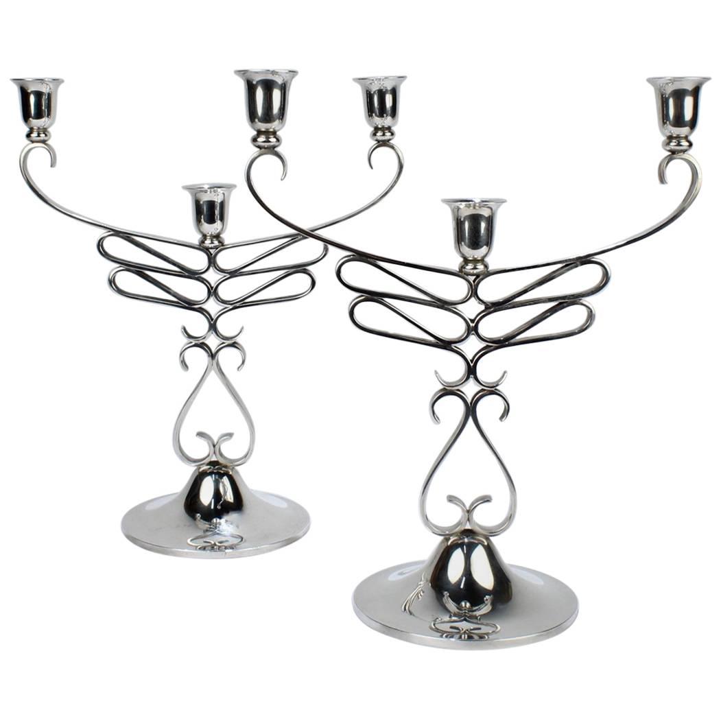 1051x1051 pair of mid century american craft sterling silver candelabra