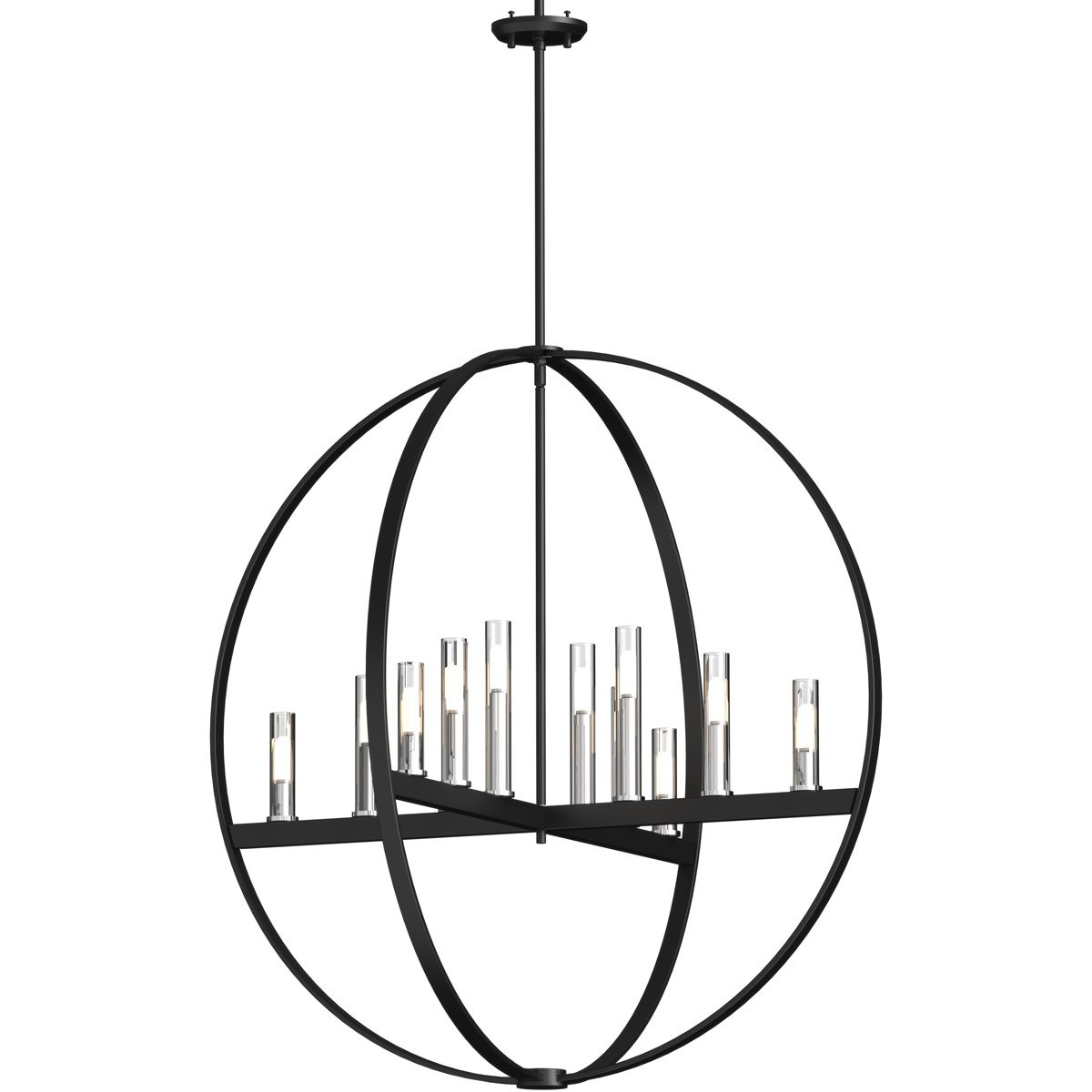 1200x1200 pendants light with chrome and graphite finish candelabra bulbs