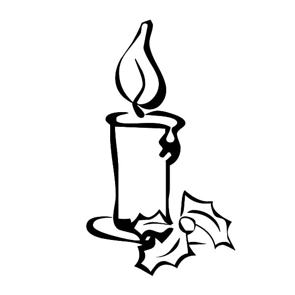 600x600 Drawing Christmas Candle Coloring Pages