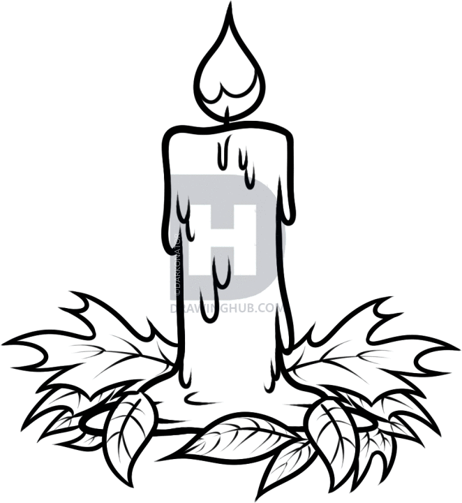 662x720 How To Draw A Halloween Candle, Step