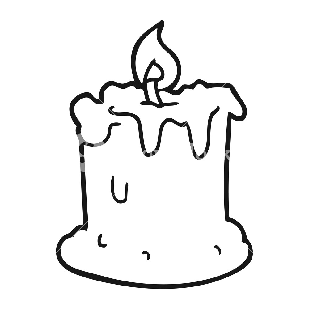 1000x1000 freehand drawn black and white cartoon dribbling candle royalty